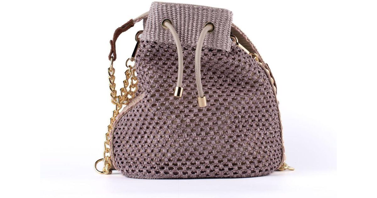 Viamailbag Via Mail Bag Woven Straw Bouquet Bucket Bag in Brown Lyst