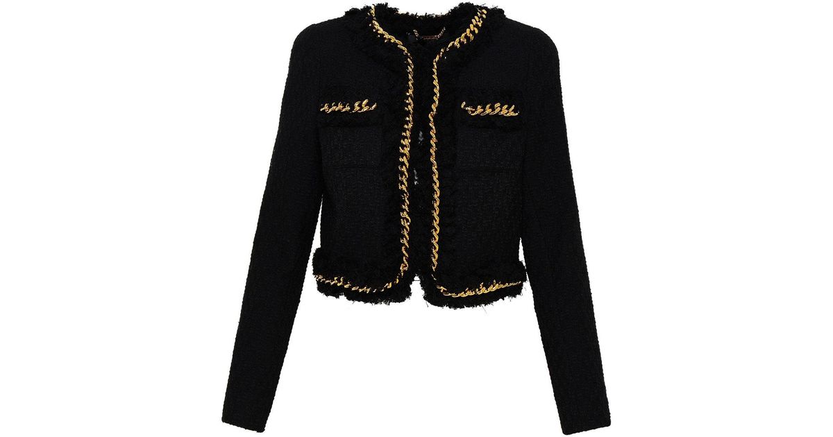 Versace Black Cotton Tweed Jacket Lyst Canada