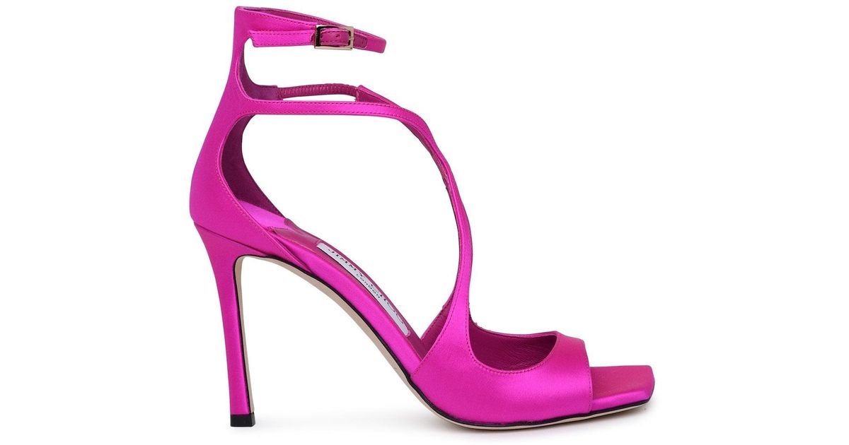 Jimmy Choo Velvet Azia 95 Sandals in Fuchsia (Pink) | Lyst Canada