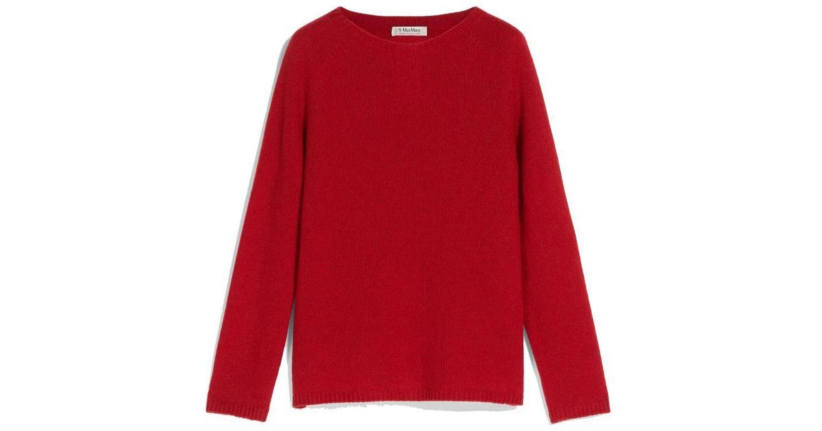 Max Mara Georg Wool And Cashmere Sweater in Red | Lyst