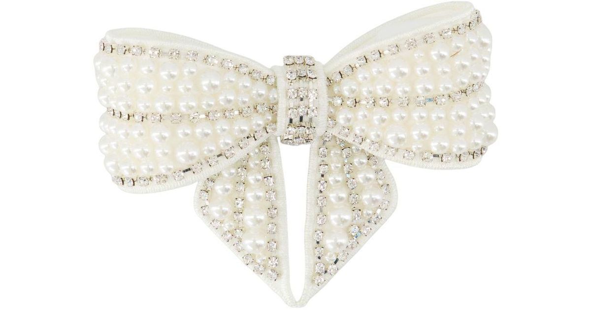 【関税込み】Pearl Crystal Bow Hair Clip - SELF PORTRAIT - Si Pearl Crystal Bow Hairclip – self-portrait-US