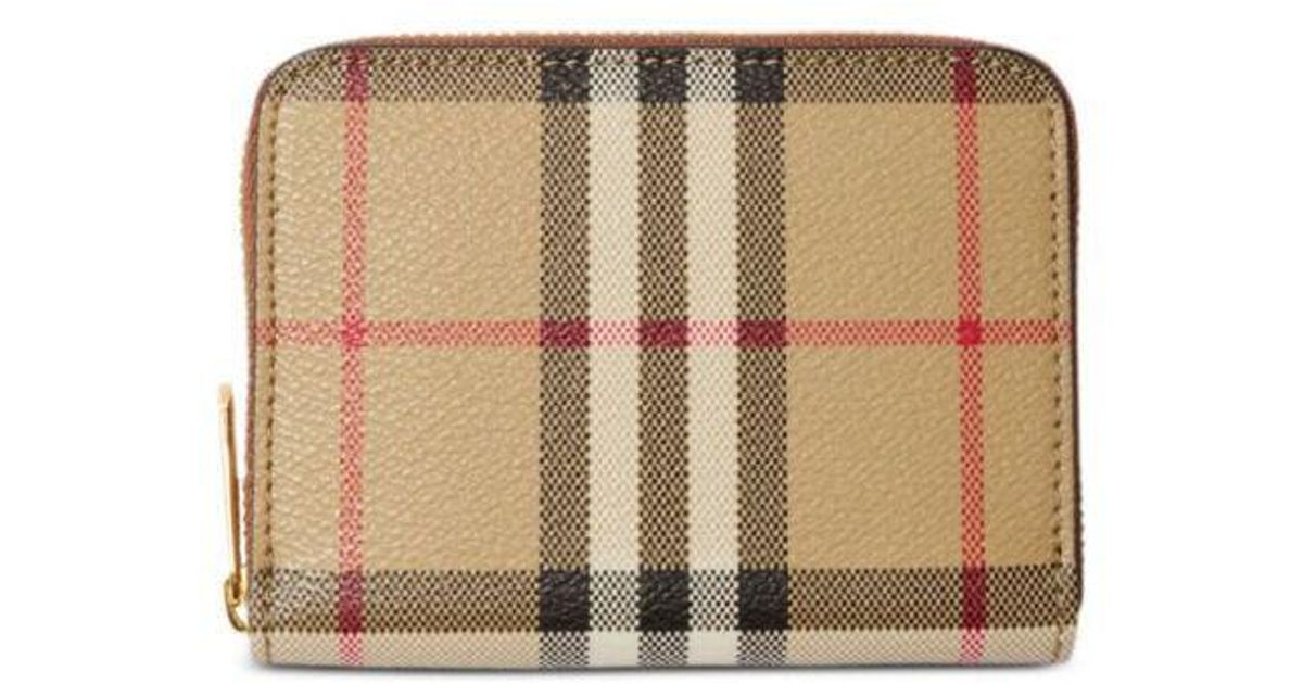 Burberry haymarket zip around wallet hot sale