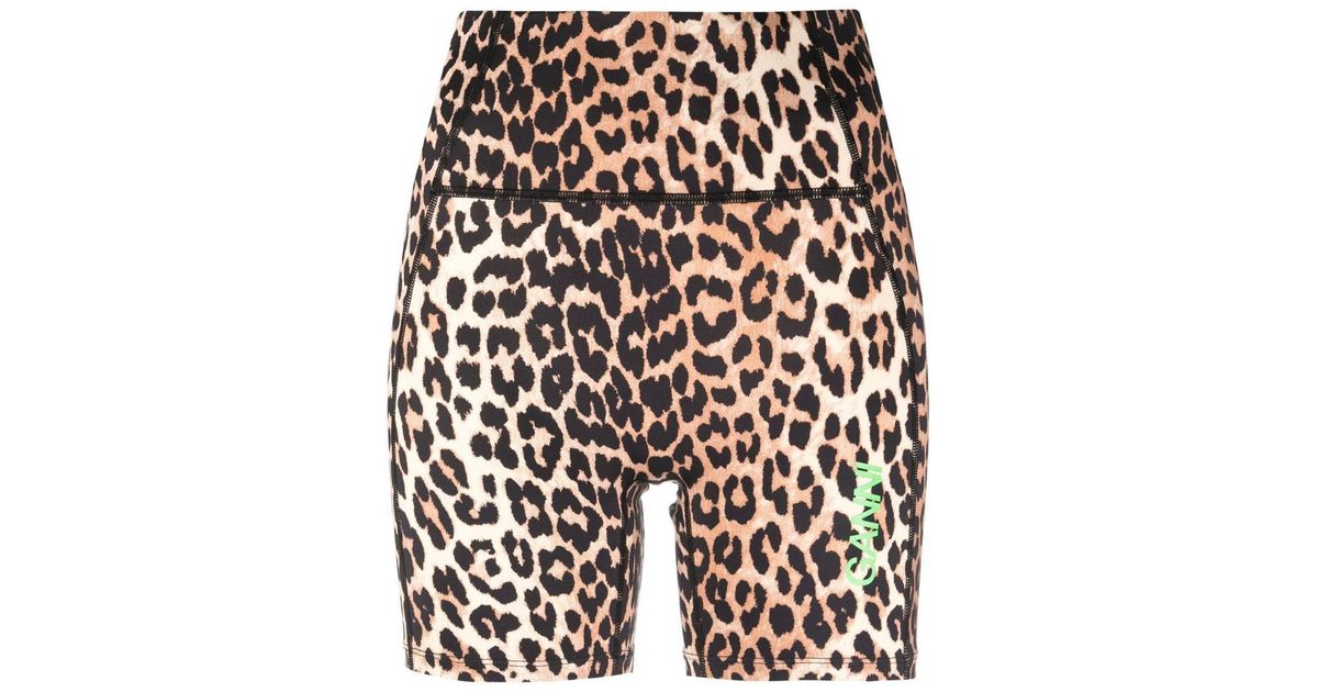 Ganni leopard shorts hotsell