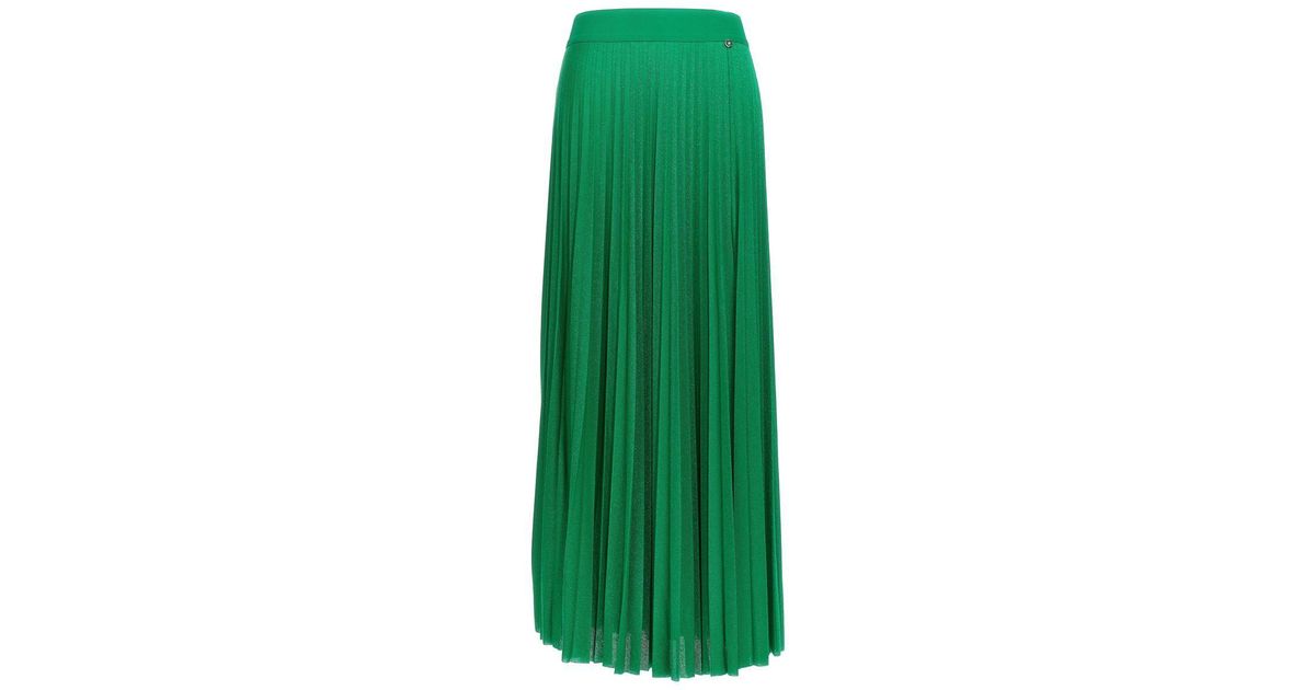 Liu Jo Pleated Long Skirt Skirts in Green | Lyst