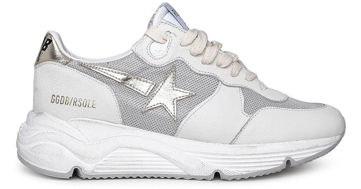 Golden Goose Ivory Leather Blend Running Sole Sneakers in White | Lyst