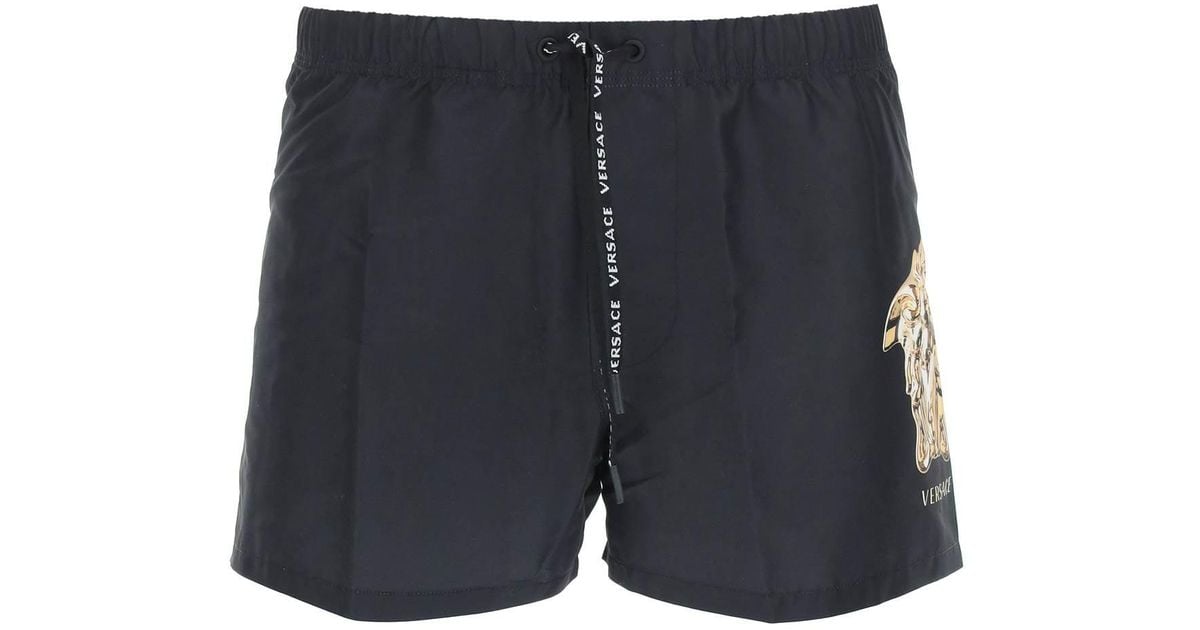 Versace Synthetic Medusa Swim Trunks in Black for Men Lyst