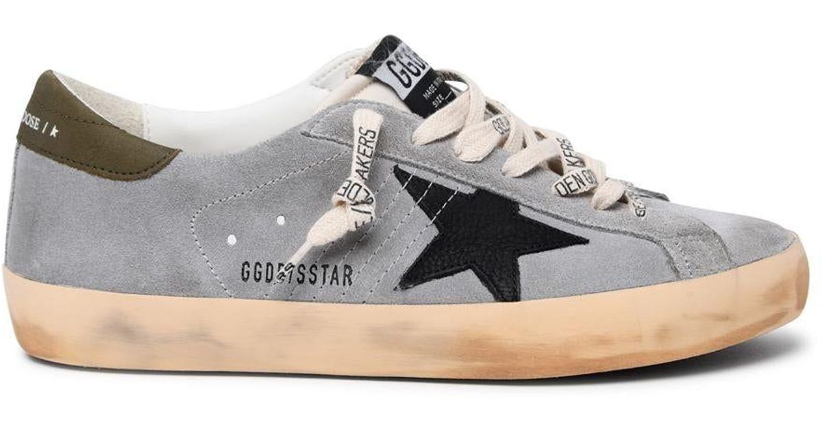 Golden Goose Superstar Classic Sneakers In Suede And Grey Nylon in