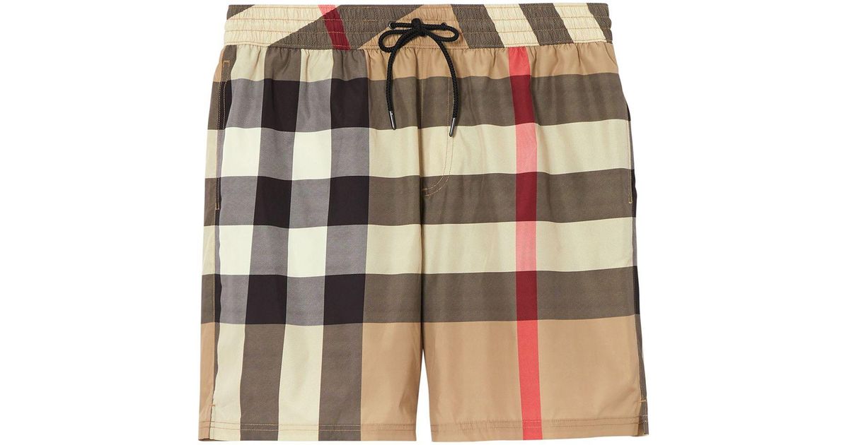Burberry Synthetic Check Drawcord Swim Shorts in Brown (Natural) for Men -  Save 35% - Lyst