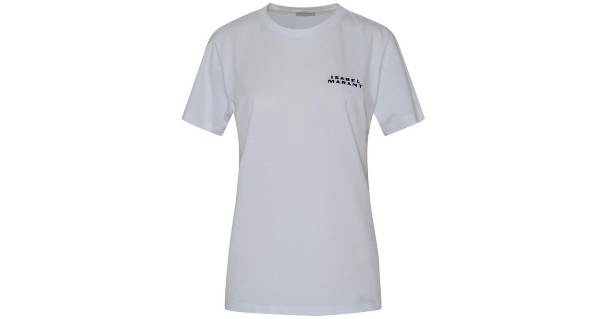 Isabel Marant T-shirt Vidal In Cotone Bianca in Gray | Lyst