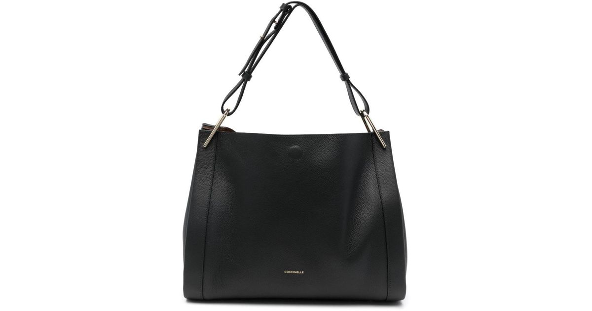 Coccinelle Hammered Calfskin Tote Bag in Black Lyst UK