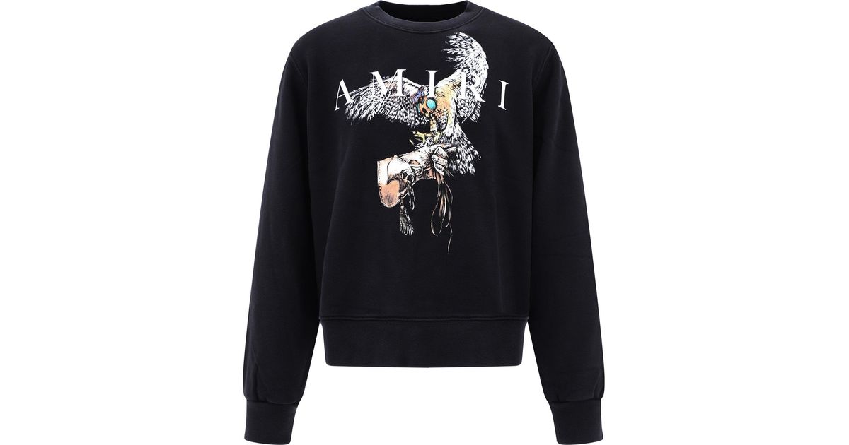 Amiri Falcon-print Cotton-jersey Sweatshirt in Black for Men | Lyst Canada