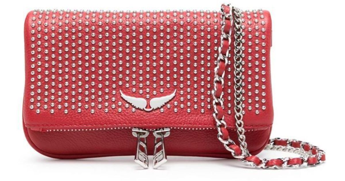 Zadig & Voltaire Rock Nano Plumetis Bags in Red Lyst