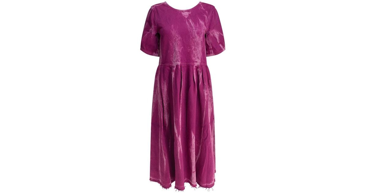 ワンピース Ganni Overdyed Heavy Denim Open-Back Midi Dress Purple Ganni Overdyed Heavy Denim Open-back Midi Dress Dresses