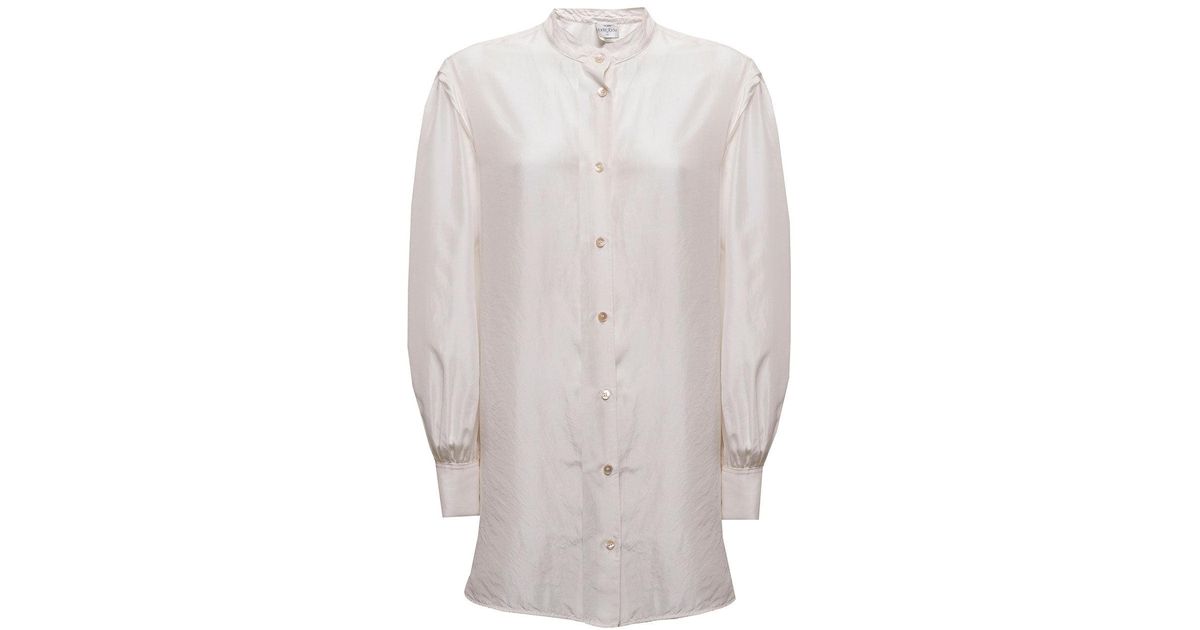 Forte Forte Forte-forte Woman's White Silk Shirt With Mandarin Collar ...