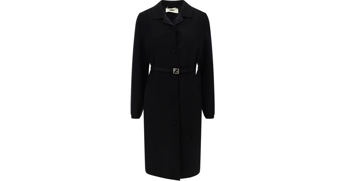 Fendi black hotsell coat