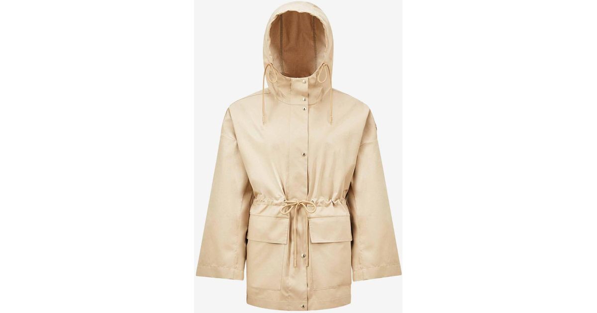 【関税＆送料込み】Moncler Adjustable Plain Trench Coat Moncler Adjustable Plain Trench Coat in Natural | Lyst