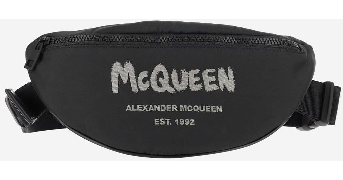 Alexander McQueen Mcqueen Graffiti Fanny Pack in Black for Men Lyst