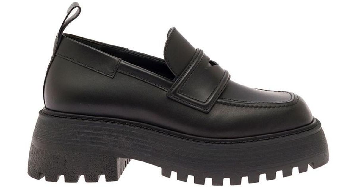 ローファー・オックスフォード 3JUIN Mocassino Sofia con suole rialzata Nero Donna 3JUIN 3Juin Mocassino Sofia Con Suole Rialzata Nero Donna in Black
