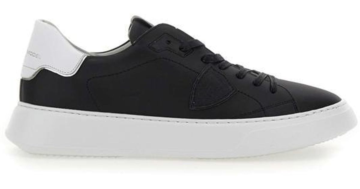Philippe Model "temple Low Veau" Leather Sneakers in Black for Men Lyst