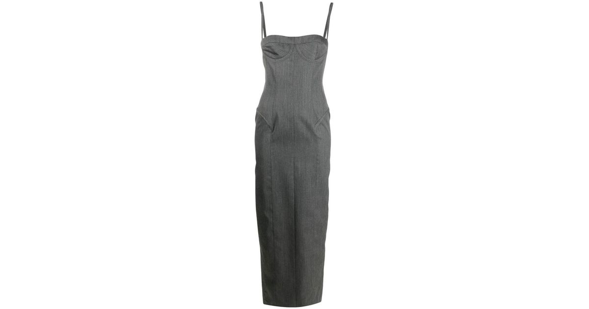 Thom Browne Wool Gabardine Sheath Dress in Gray | Lyst
