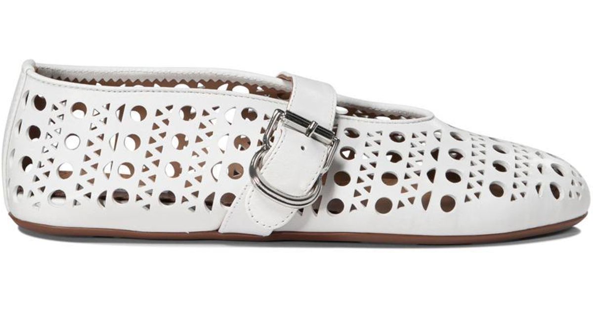 目を惹く★ALAIA Vienne white leather ballet flats Vienne leather ballet flats in white - Alaia | Mytheresa
