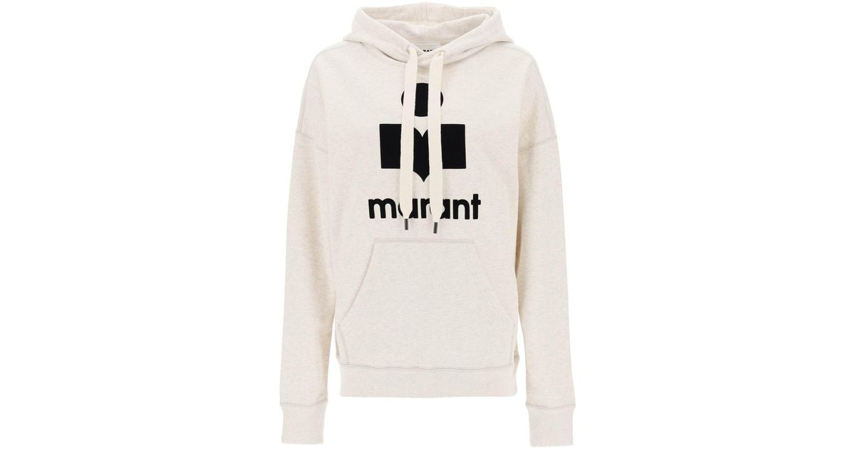 MARANT ÉTOILE Mansel flocked-logo hoodie - Black