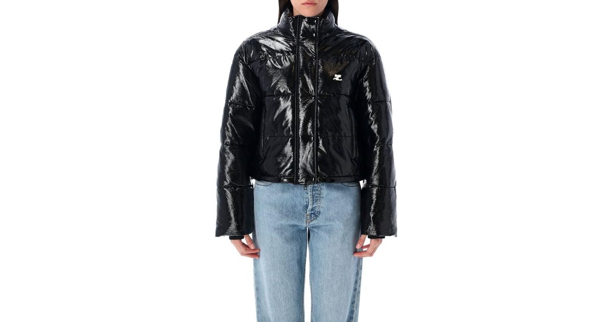 ダウンジャケット・コート Courreges AC VINYL DOWN JACKET CROPPED VINYL PUFFER JACKET - courrèges