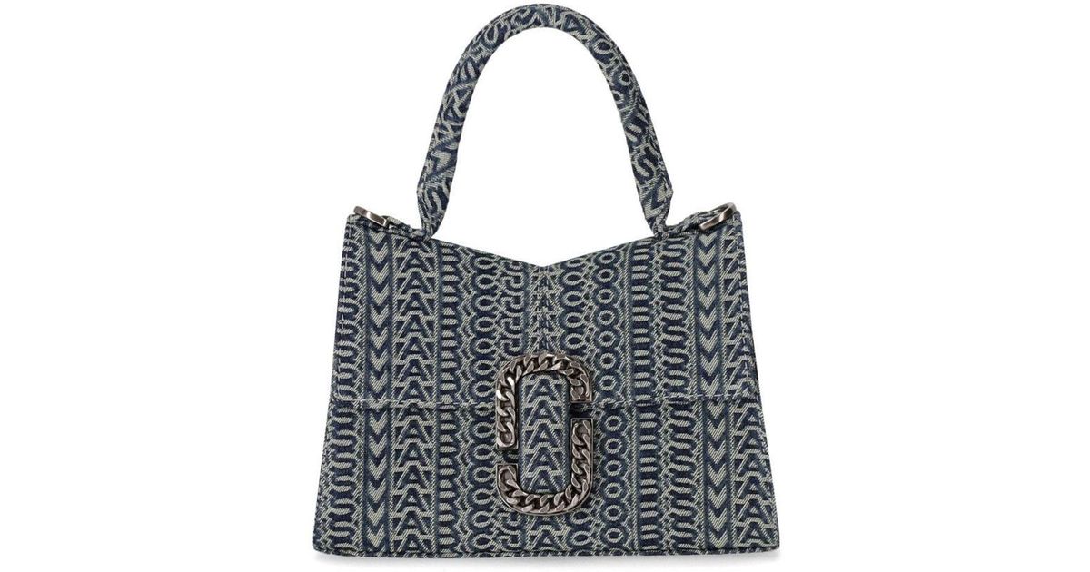 セール☆MARC JACOBS THE MONOGRAM DENIM ST MARC TOP HANDLE Marc Jacobs The Washed Monogram Denim St. Marc Mini Top