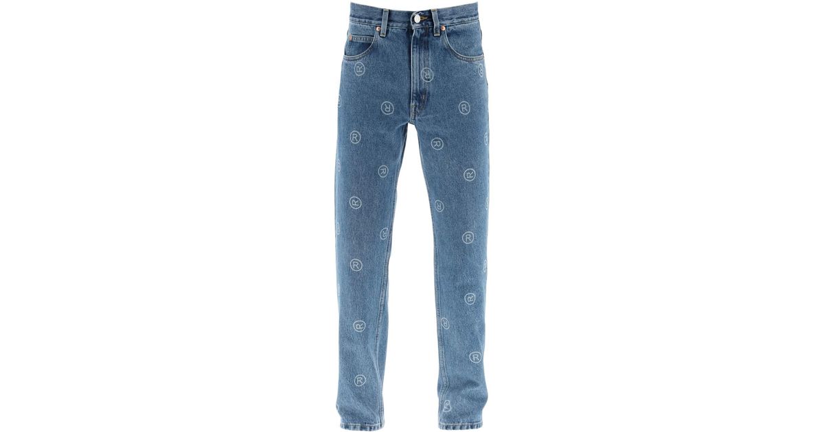 Martine Rose Monogram Slim Jeans in Blue for Men | Lyst