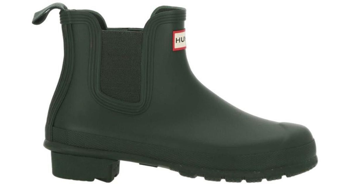 HUNTER Ankle Boots in Green Lyst