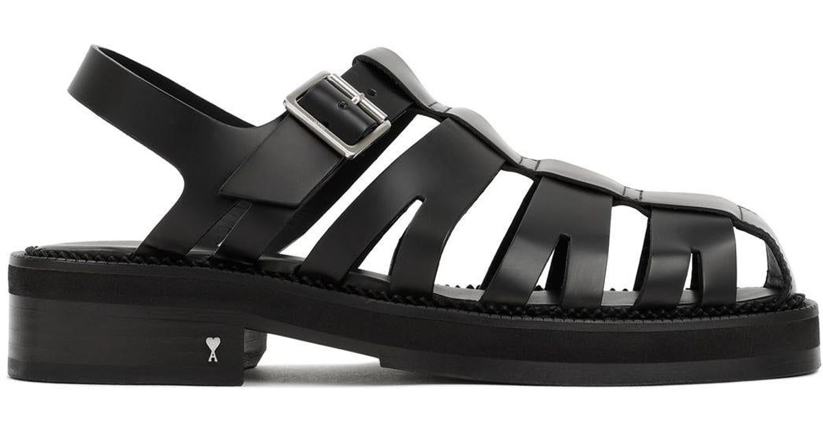 Ami Paris Fisherman Sandals Shoes in Black for Men | Lyst