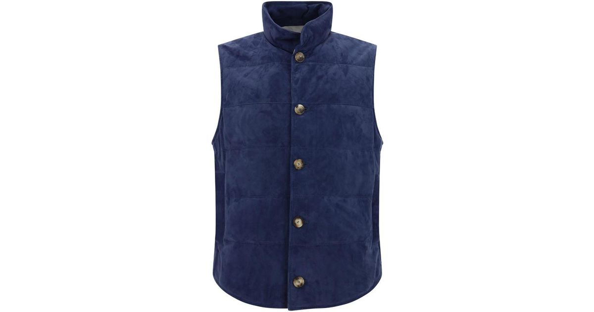Brunello Cucinelli Down Jackets in Blue for Men | Lyst