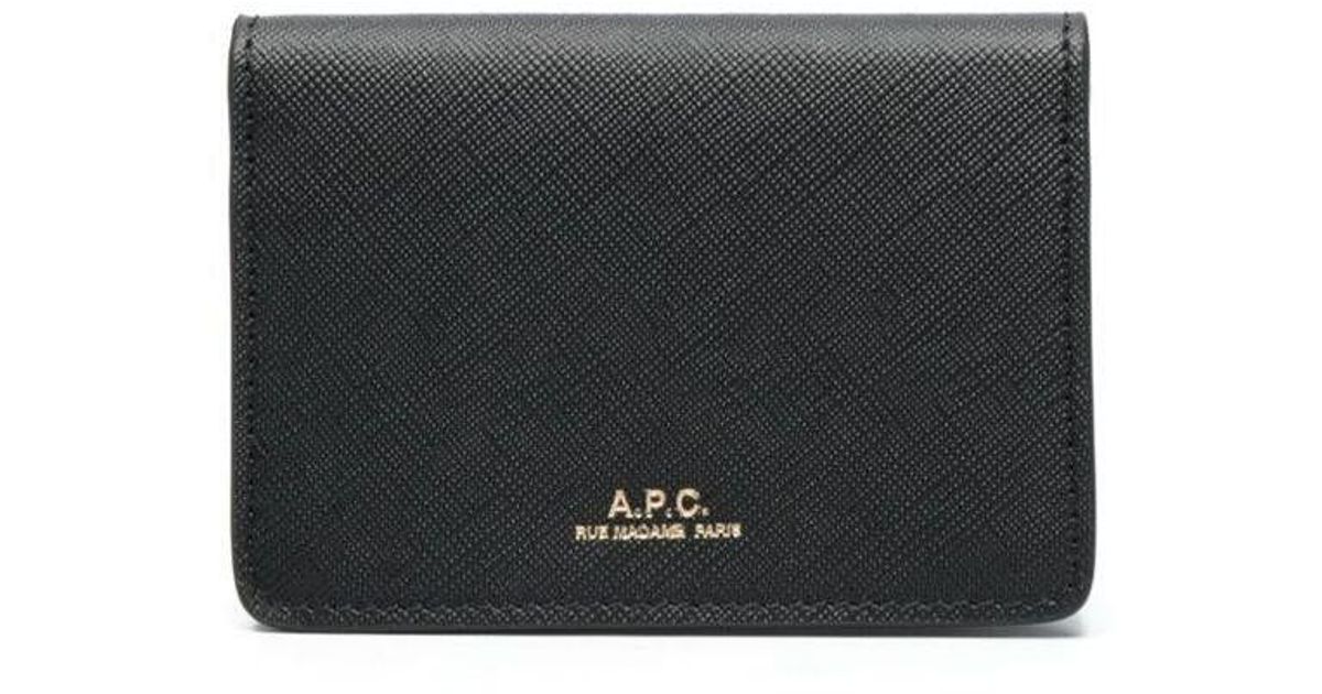 A.P.C. Bifold Leather Wallet in Gray | Lyst
