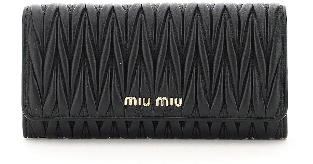 miu miu matelassé leather wallet