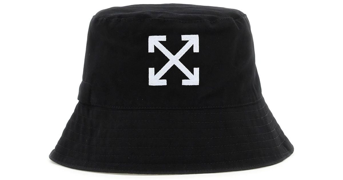 OffWhite c/o Virgil Abloh 'arrows' Cotton Bucket Hat in Black for Men