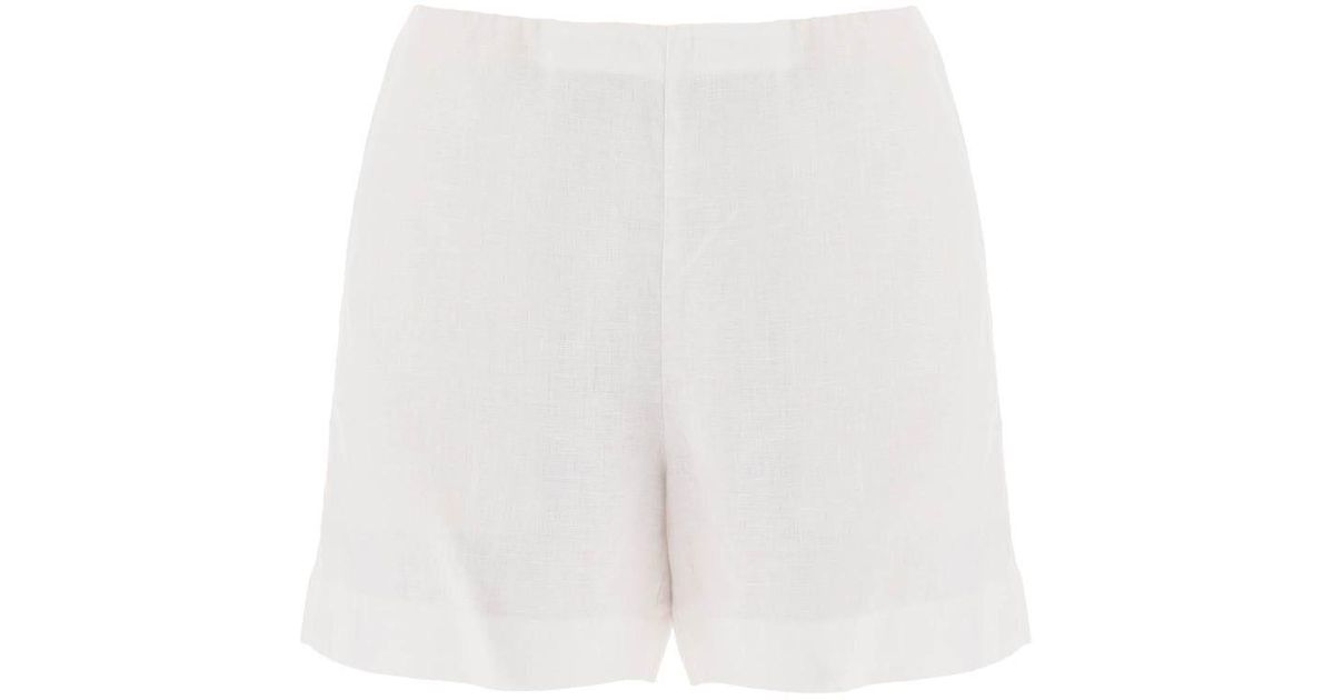 Polo Ralph Lauren Linen Shorts in White | Lyst