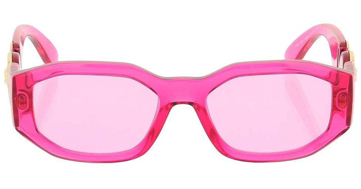 Versace Synthetic Transparent Medusa biggie Sunglasses in Fuchsia (Pink