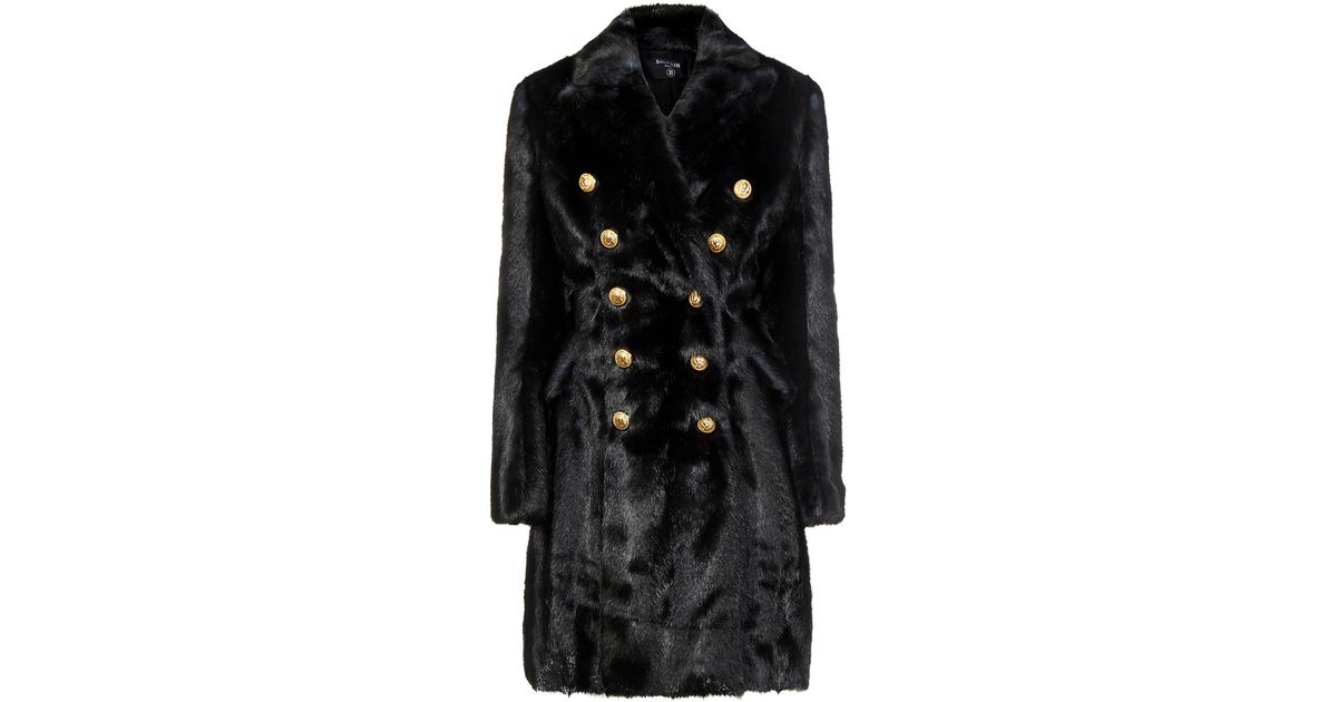 balmain shearling coat