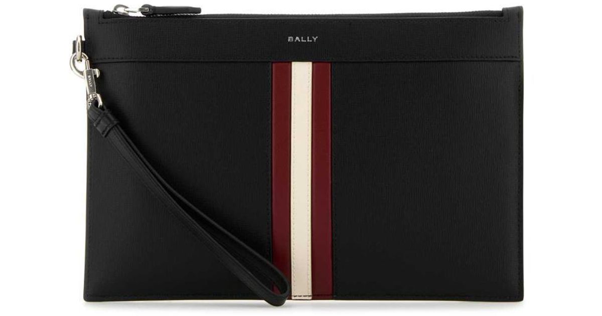 Bally Leather Clutch in Black for Men Lyst Australia