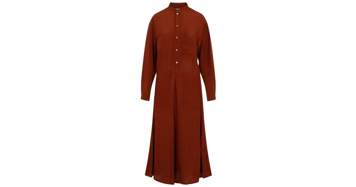 Lemaire Gusset Collar Shirt Dress in Red Lyst