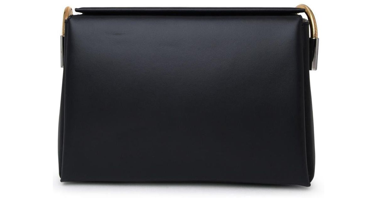 Marni Black Leather Midi TOGGLE Bag | Lyst