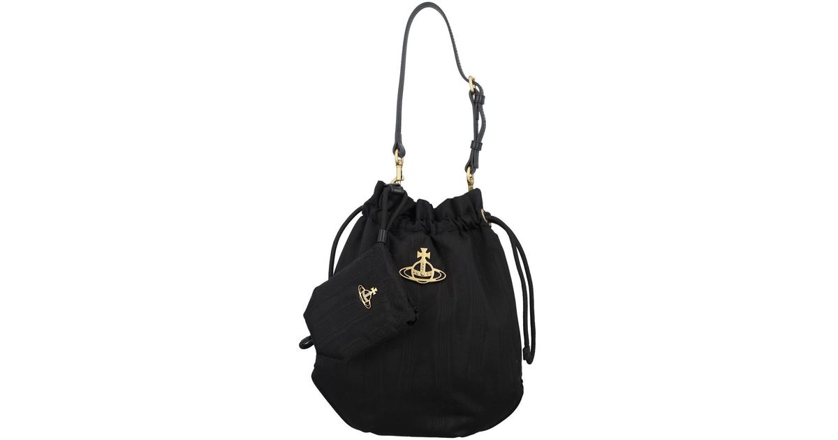 【Vivienne Westwood】Drawstring Shoulder Bag ★送料関税込★ Vivienne Westwood Re-nylon drawstring shoulder bag