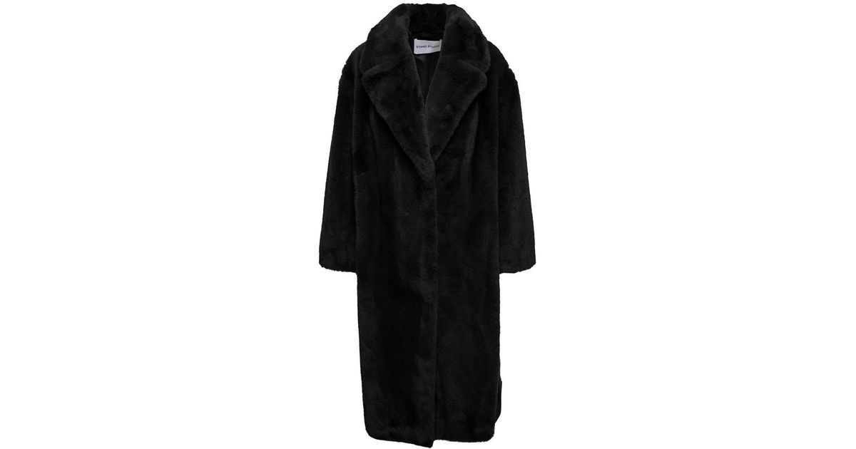 Stand Studio Maria Long Coat in Black Lyst