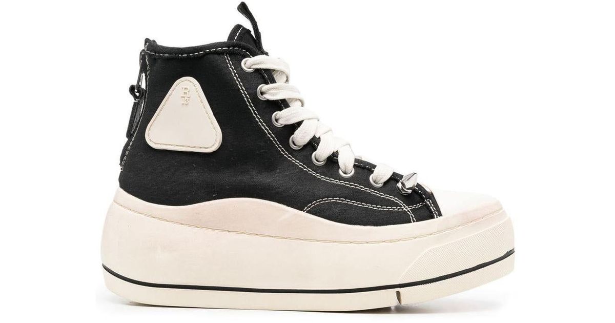 R13 Lace-up Hi-top Sneakers in Black | Lyst