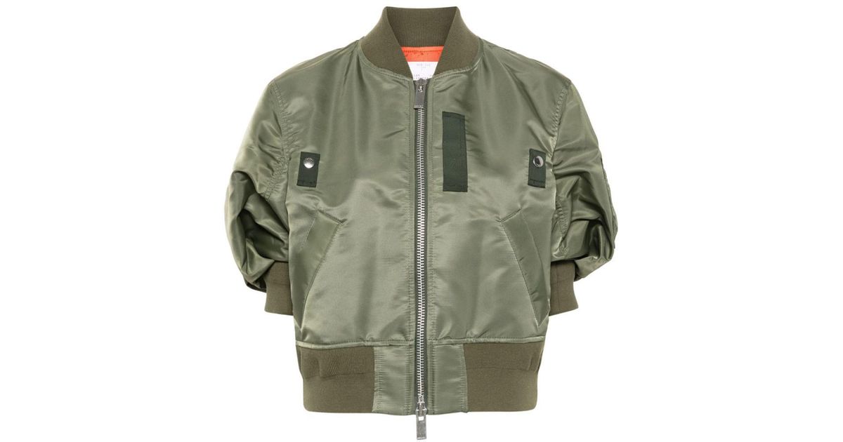 ジャケット SACAI Olive Green Nylon Padded Jacket Sacai Nylon Bomber Jacket in Green | Lyst