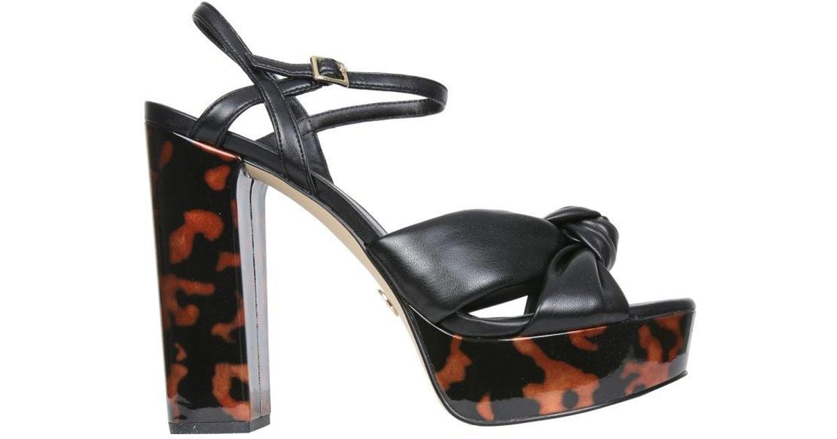 MICHAEL Michael Kors Leather Josie Platform Sandals in Black - Save 7% - Lyst