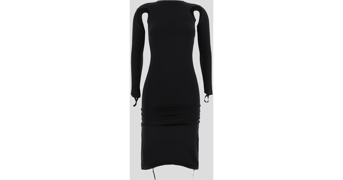 ANDREADAMO Andrea Adamo Cutout Midi Dress in Black | Lyst