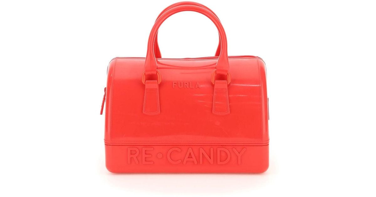 Furla Recycled Tpu Candy Boston S Bag in Red | Lyst