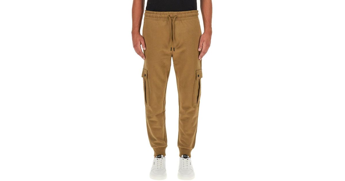 BOSS by HUGO BOSS Cargo jogging Pants in Natural for Men | Lyst