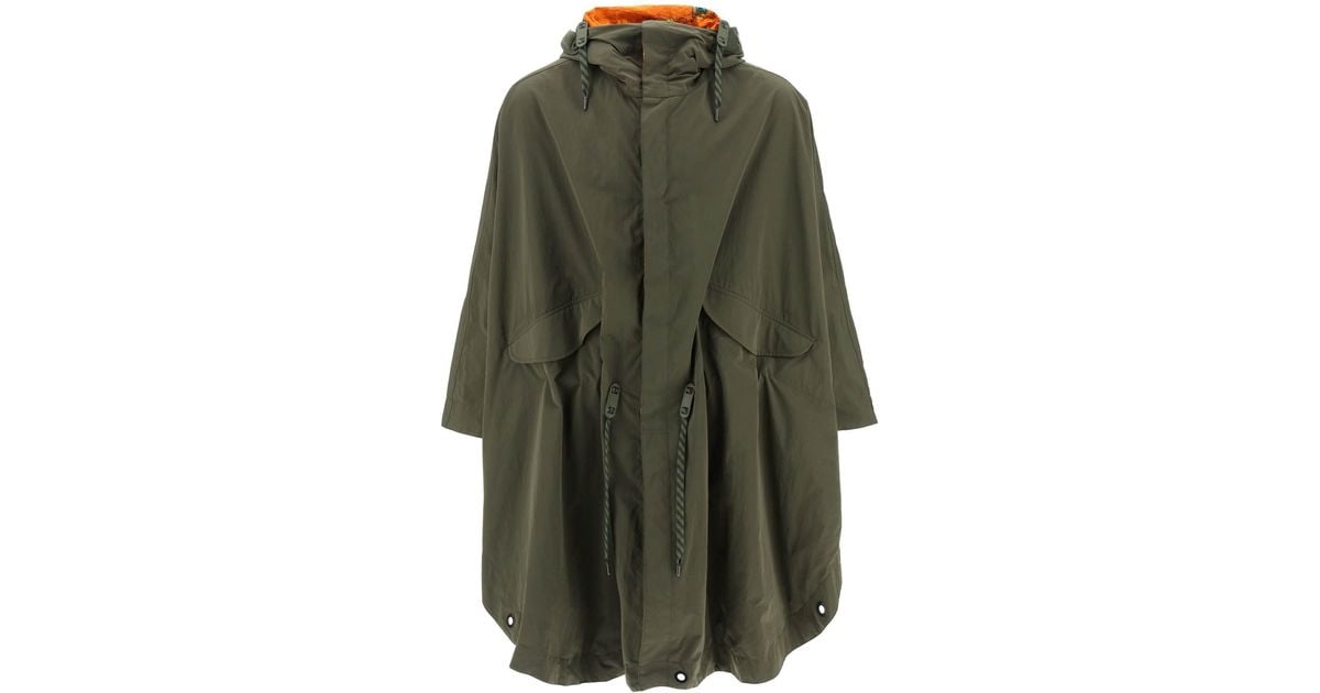 Burberry Cotton Packaway Hooded Cape in Brown for Men | Lyst Canada